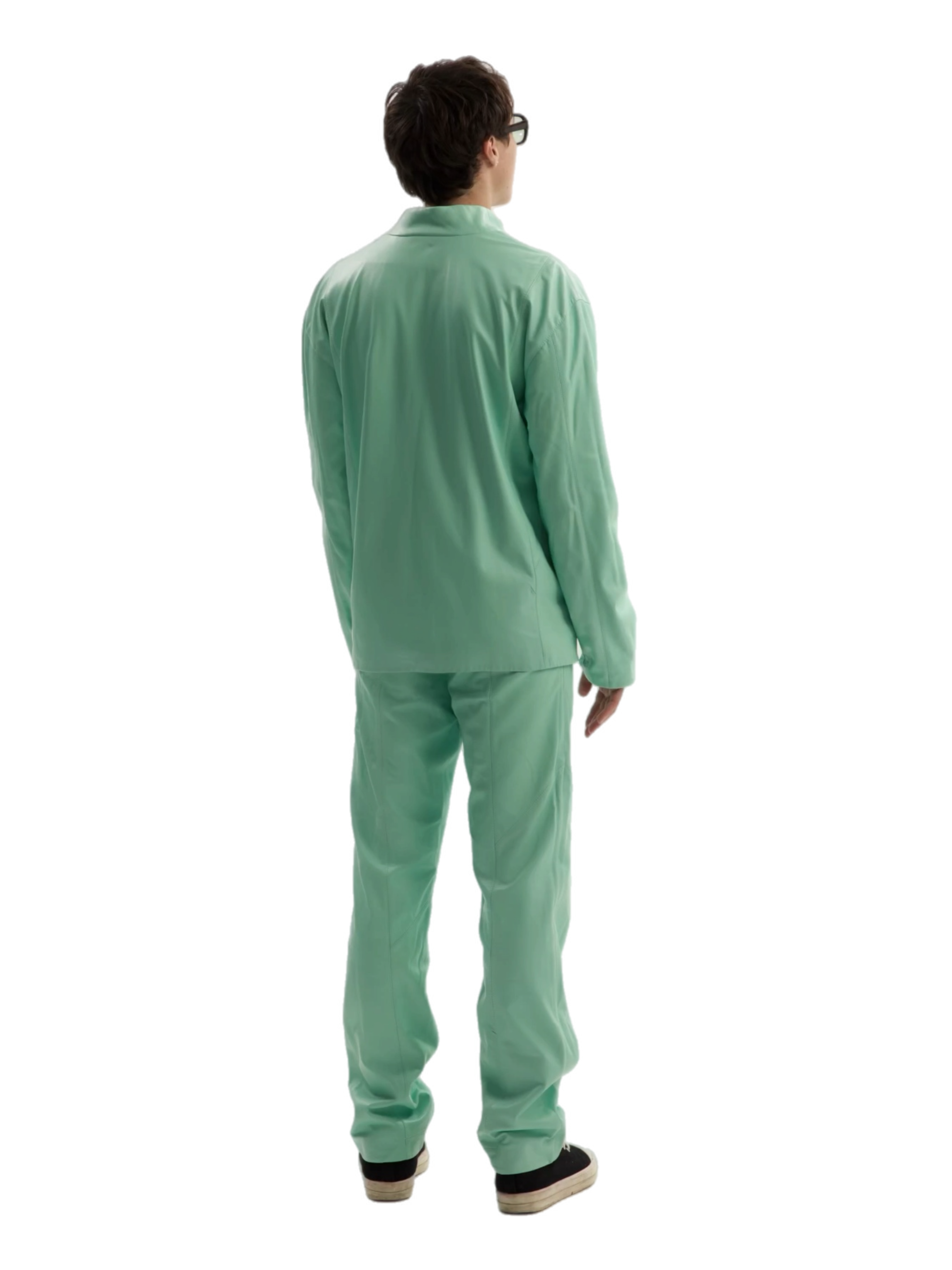 Mint Leather Zip Jacket & Pants