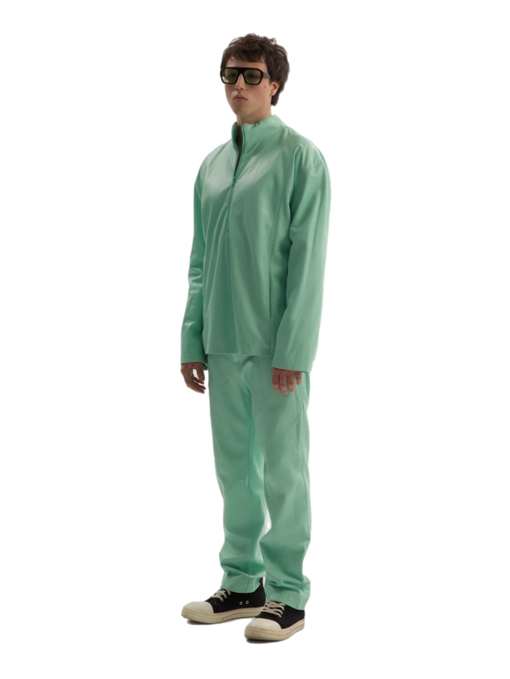 Mint Leather Zip Jacket & Pants