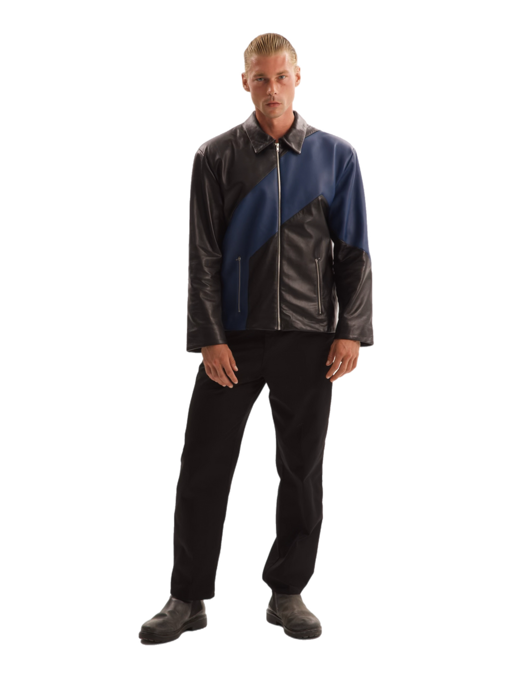 Two Colored Leather Jacket