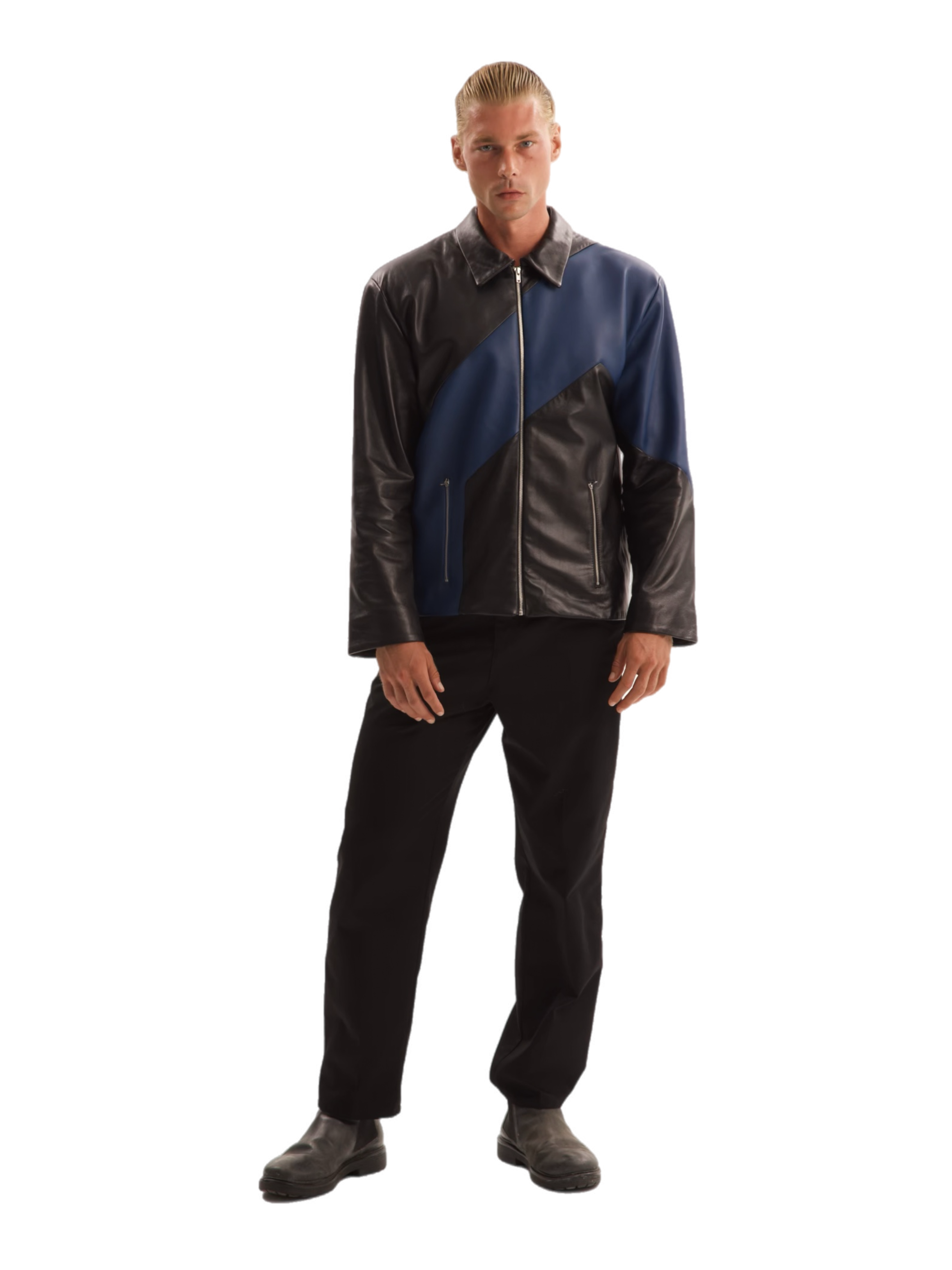 Two Colored Leather Jacket