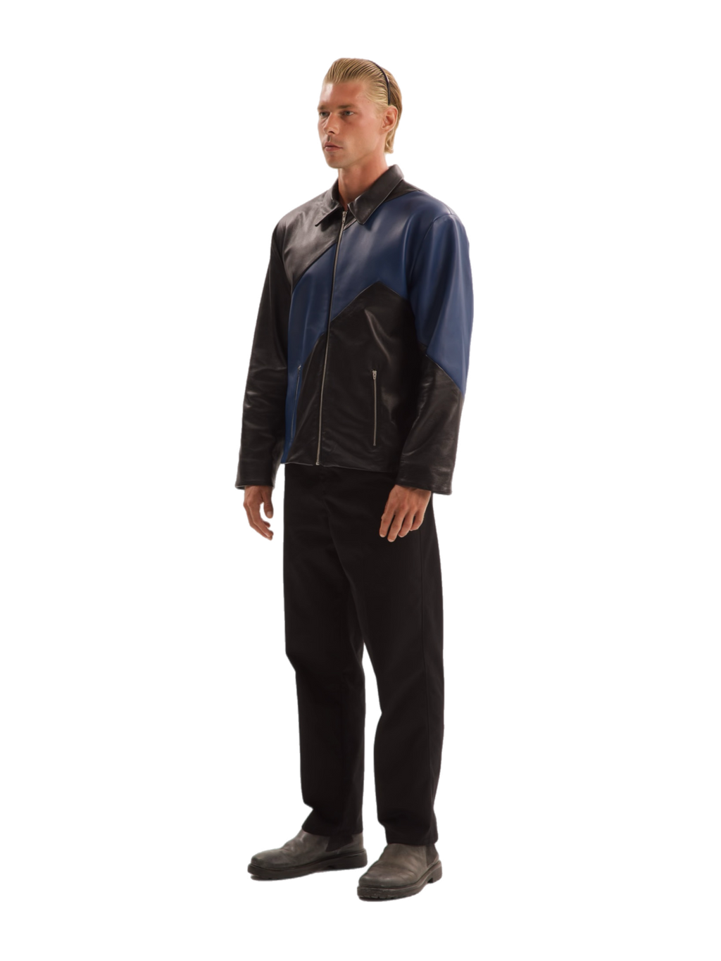 Two Colored Leather Jacket